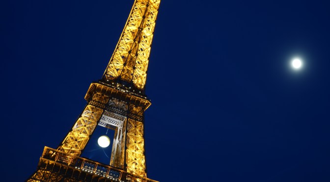 Full Moon Over Eiffel Tower