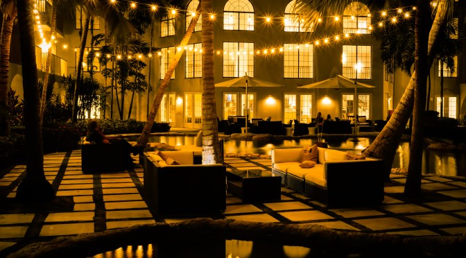 Night Scene At Grand Cayman Islands Beach Resort