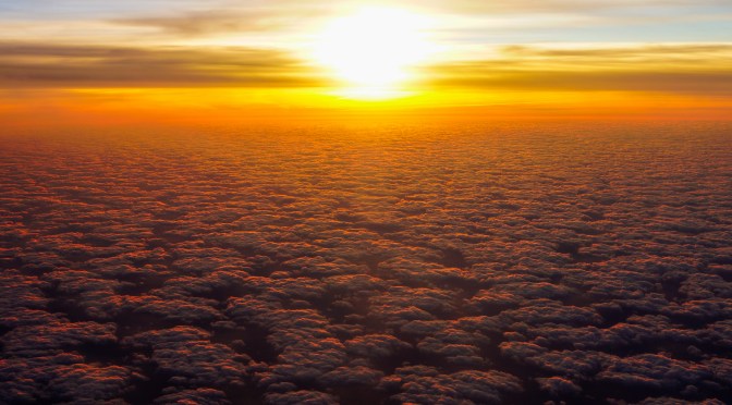 Sunset at 35,000 feet on way to Aruba