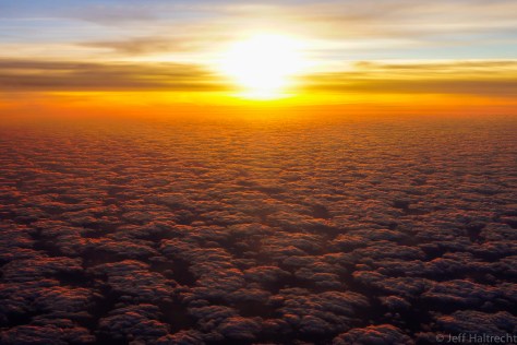 sunset at thirty five thousand feet on way to aruba
