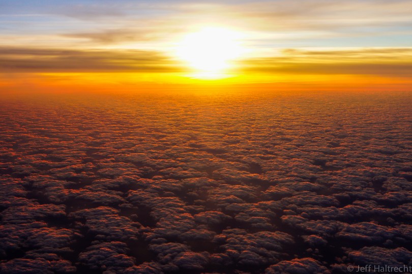 sunset at thirty five thousand feet on way to aruba