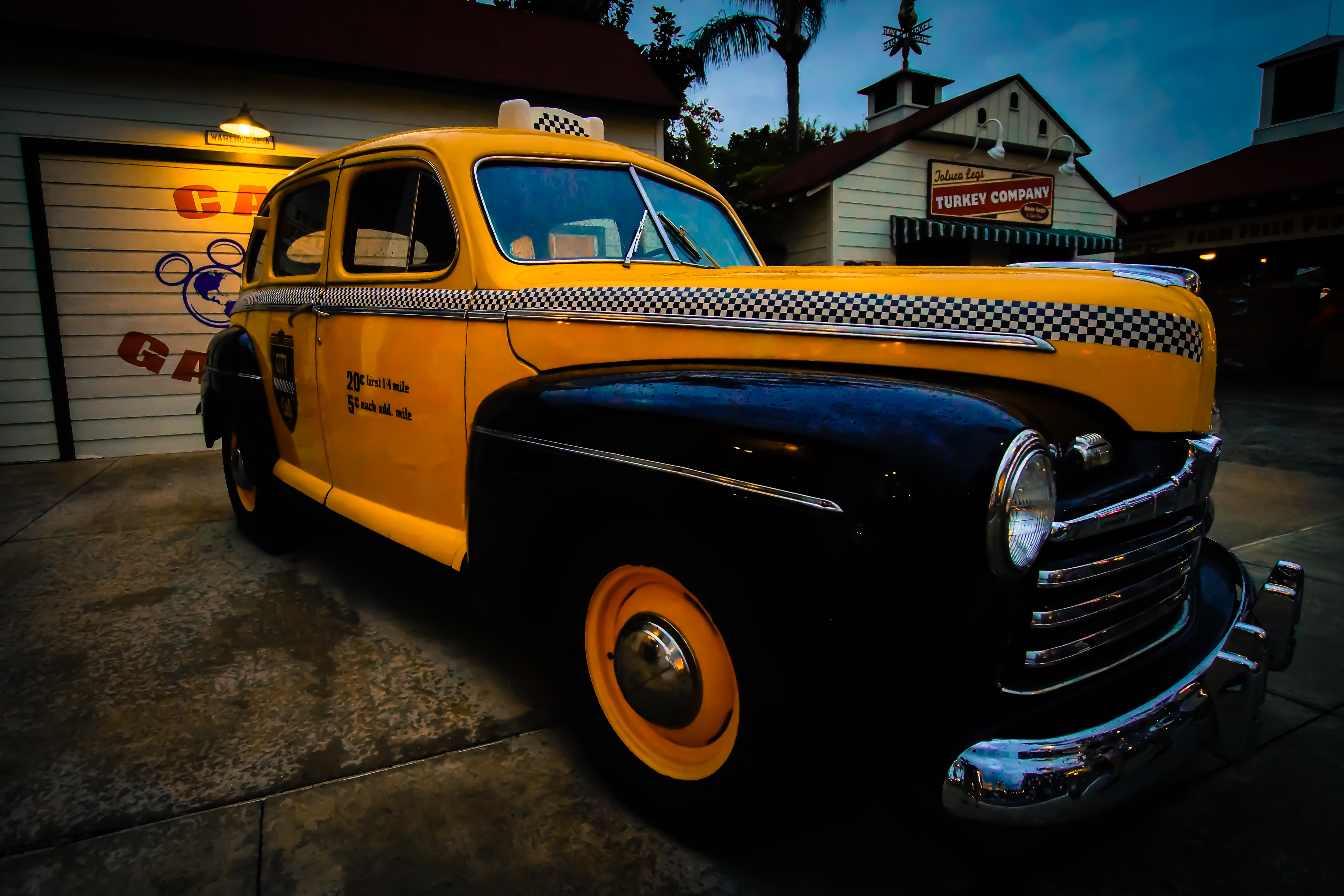 vintage ford yellow and black cab