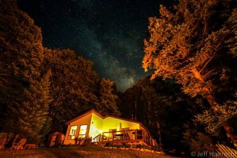 milky way over cottage on bay lake muskoka