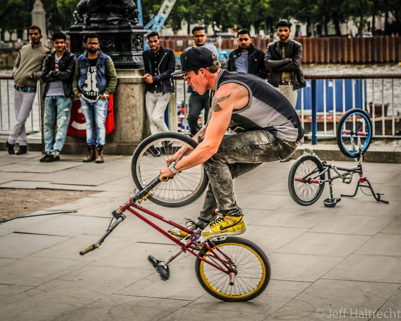 upside down bicycle riding in london england