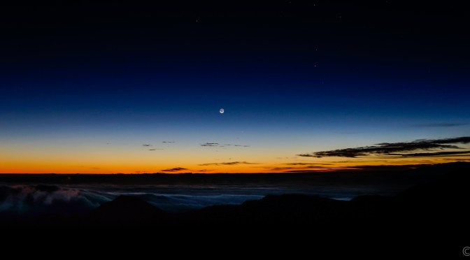 30 Minutes To Sunrise Atop Haleakala Crater At 10,000 Ft.