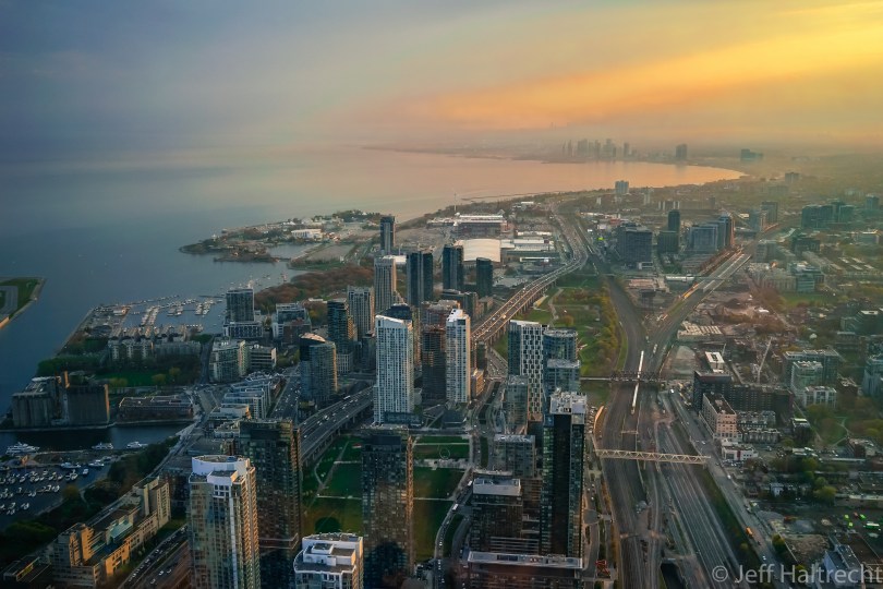 toronto skyline west spadina exhibition liberty village humber sunset