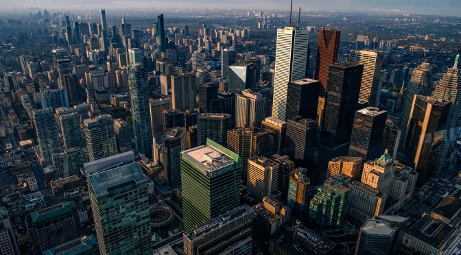Downtown Toronto From High Atop CN Tower