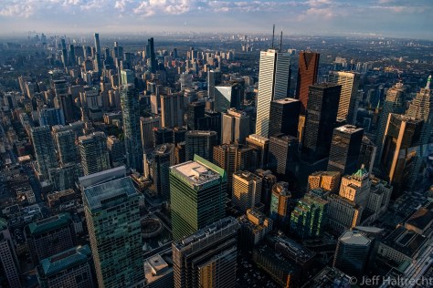 downtown toronto skyline cn tower fairmont royal york hotel