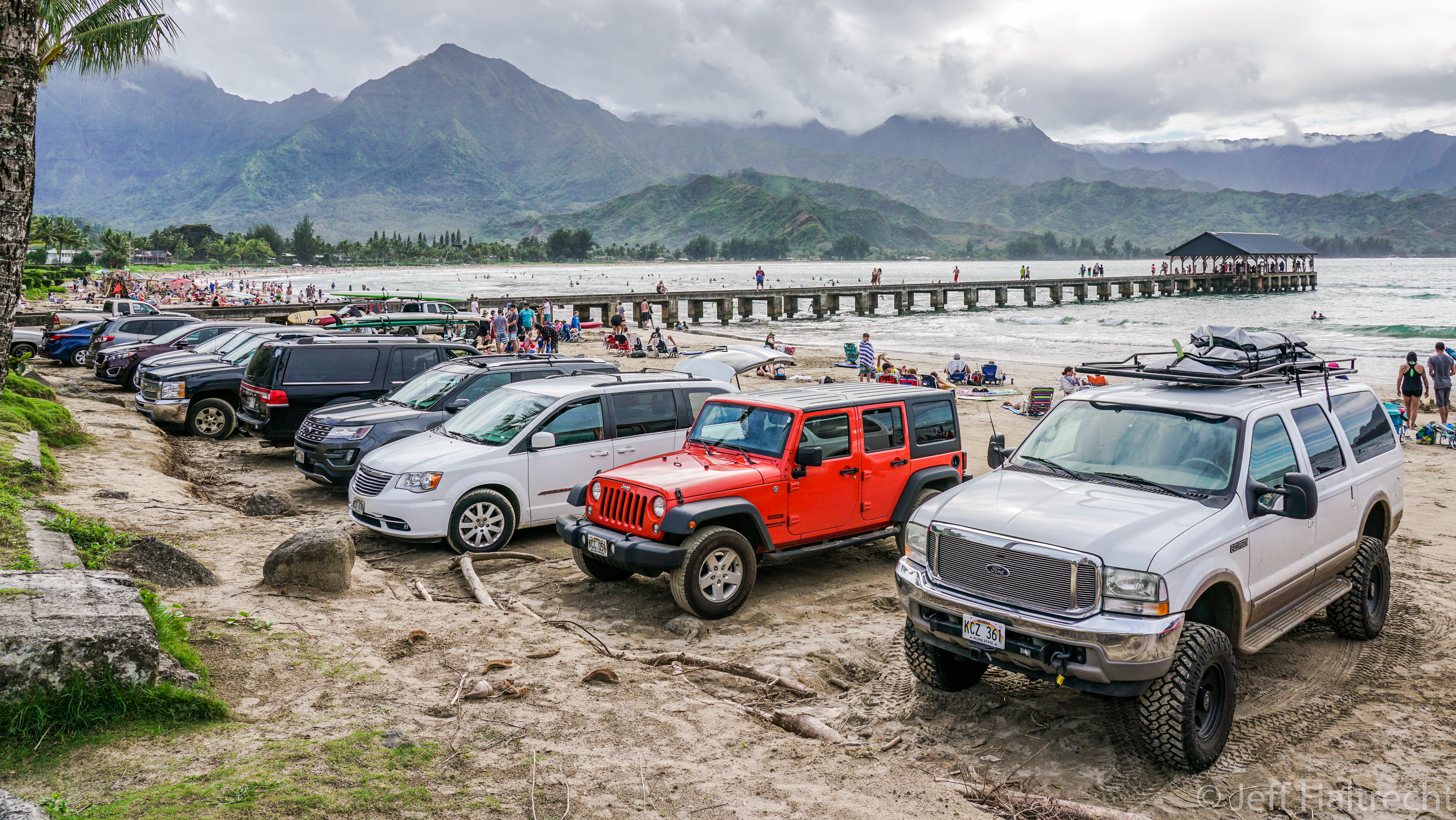 hanalei beach party pier kauai hawaii
