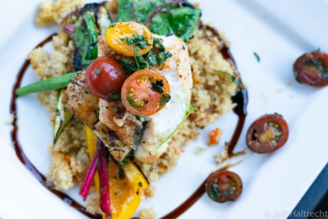 local pickerel quinoa tomatoes peppers wilted swiss chard riverwalk restaurant bracebridge