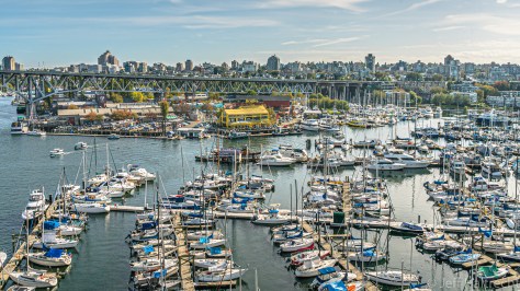 vancouver granville island false creek bridges restaurant boats
